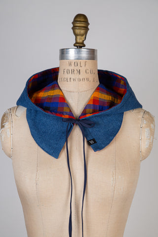 Blue denim / invigorating tartan capulard