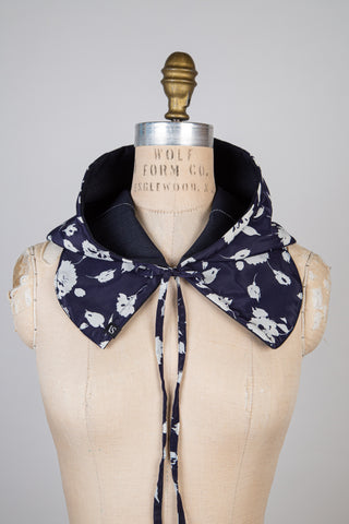 Capulard marine floral / effet denim brut