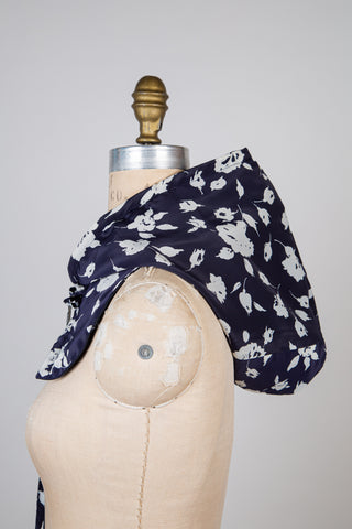 Capulard marine floral / effet denim brut