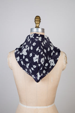 Capulard marine floral / effet denim brut