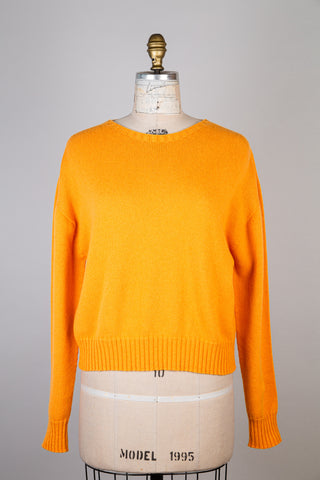 Vibrant Saffron Pure Cashmere Sweater (XS)