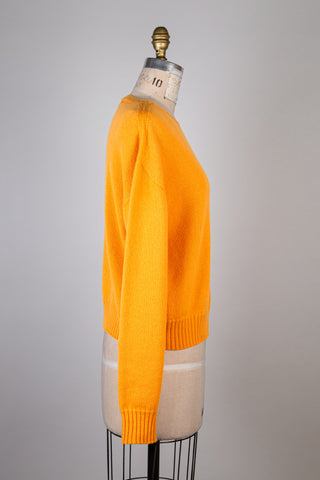 Vibrant Saffron Pure Cashmere Sweater (XS)