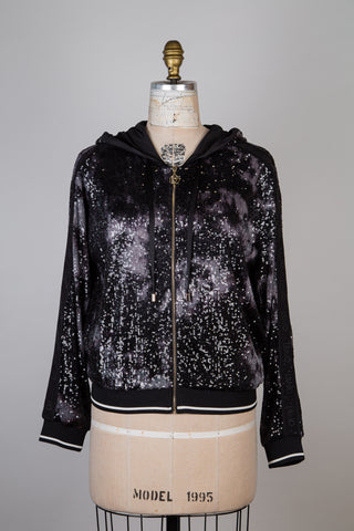 Tie Dye Sequin Hooded Jacket (S)