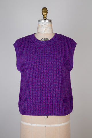 Débardeur en tricot mauve chiné (6)