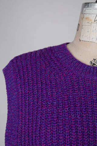 Débardeur en tricot mauve chiné (6)