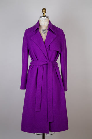 Trench coat in pure boiled virgin wool in purple (6)