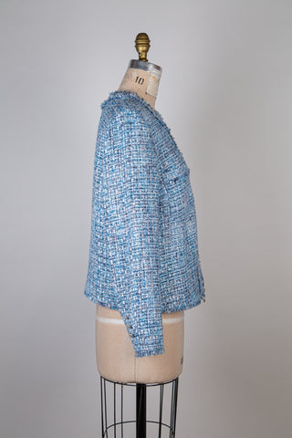 Blue and cream tweed effect jacket (14)