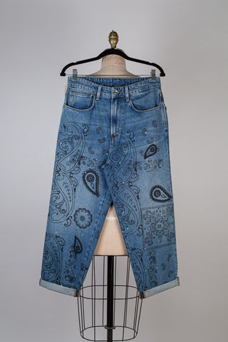 Embroidered and printed denim pants (28)