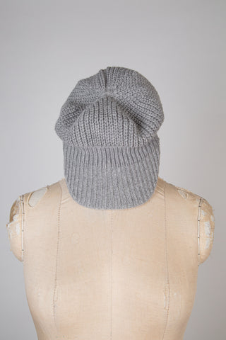 Grey knitted driver's cap