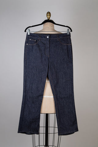 Bootcut denim pants with fringed hem (6-8-12-14)