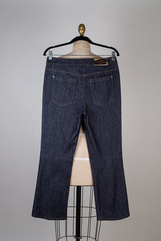 Bootcut denim pants with fringed hem (6-8-12-14)