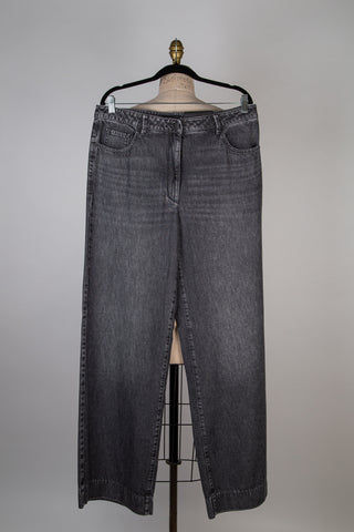 Black washed denim straight pants (14 and 16)