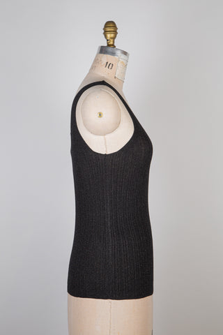 Metallic Black Stretch Knit Tank Top (4-12)