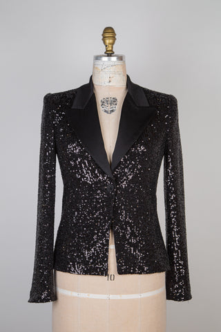 Black sequin fitted blazer (4)