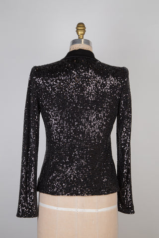 Black sequin fitted blazer (4)