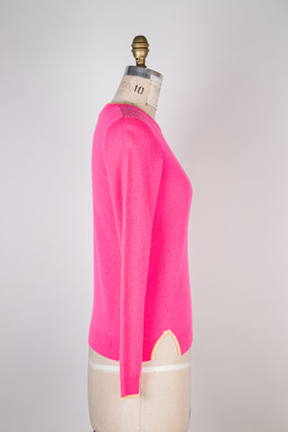 Pure cashmere sweater in neon pink (6)