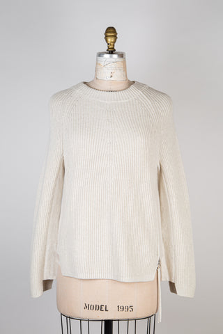 Modular sweater in 2 ivory knits (8 and 14)