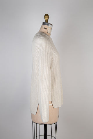 Modular sweater in 2 ivory knits (8 and 14)