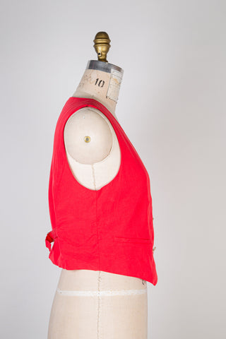 Gilet tailleur rouge vif (8 à 12 )