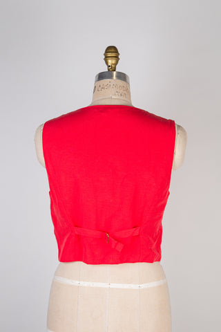 Gilet tailleur rouge vif (8 à 12 )