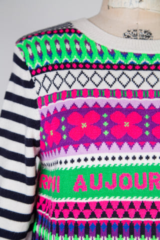 AUJOURD'OUI pop jacquard sweater! (4 to 12 and 16)