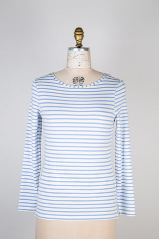 IMP* Blue and White Striped Fitted T-Shirt (XS)