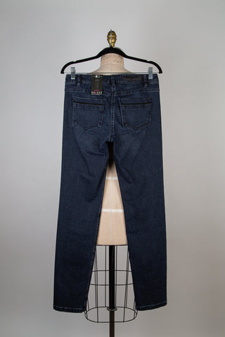 Straight raw denim pants with black rhinestones (6)