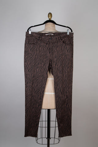 Black veined cocoa stretch cigarette pants (4-12-14)