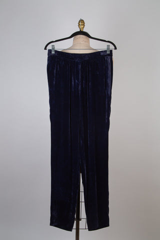 Cosmos Blue Silky Velvet Pants (XS &amp; M)