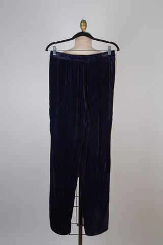 Cosmos Blue Silky Velvet Pants (XS &amp; M)