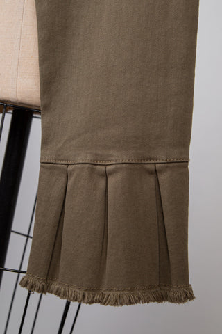 Ash khaki pants with pleated hem (6 and 8)