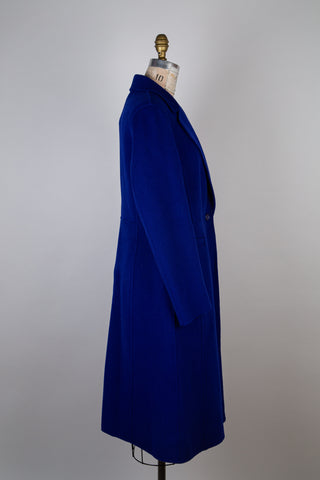 Timeless cobalt blue pure wool coat (S to L)