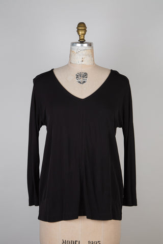 Black flowing V-neck sweater (8)