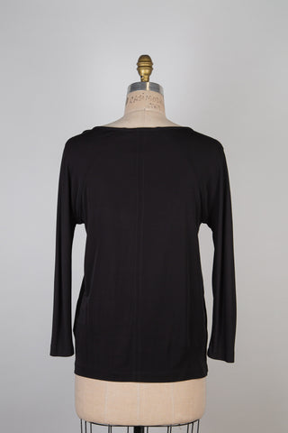 Black flowing V-neck sweater (8)