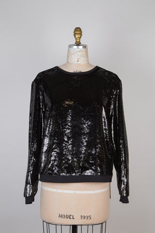 Black lamé two-material sweater (M and L)