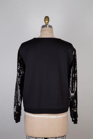 Black lamé two-material sweater (M and L)