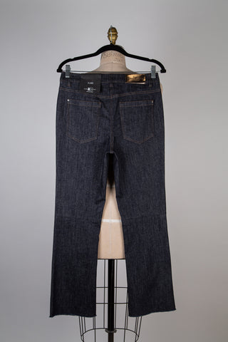 Bootcut denim pants with fringed hem (6-8-12-14)