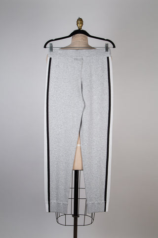 Pantalon jogger en tricot gris chiné lumière (6)