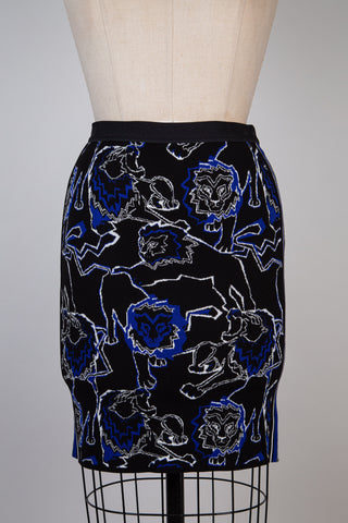 Lions jacquard knit pencil skirt (4)