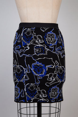 Lions jacquard knit pencil skirt (4)