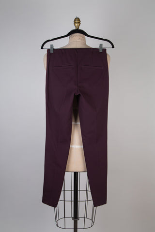 Pantalon officier prune à galons cerise (4 et 8)