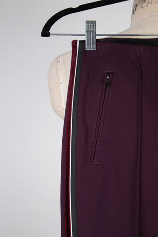 Pantalon officier prune à galons cerise (4 et 8)