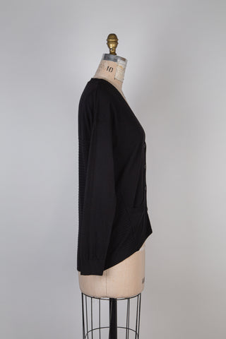 82192 - Black cardigan in 2 knits 6)