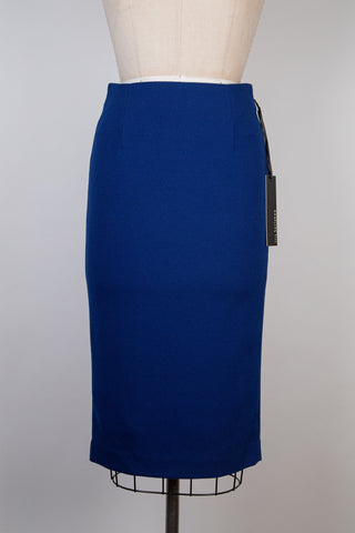 Cobalt Blue Twill Knit Pencil Skirt (2 &amp; 4)