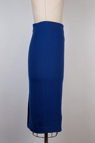 Cobalt Blue Twill Knit Pencil Skirt (2 &amp; 4)