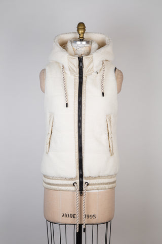 Cream Teddy Down Jacket with Removable Hood (4 &amp; 8)