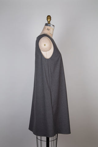 Robe trapèze épurée gris chiné (6)