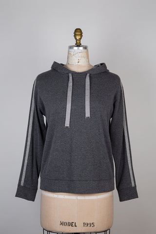 Grey sporty chic hooded sweater (6)