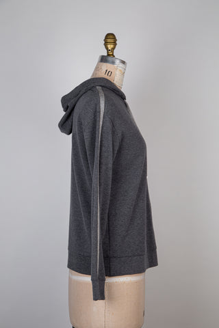 Grey sporty chic hooded sweater (6)