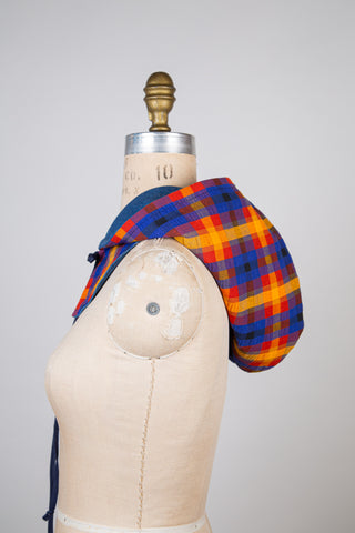 Blue denim / invigorating tartan capulard